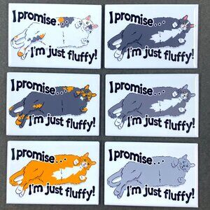 Funny Cat Magnet, Handmade Pet Portrait Gift 2x3" - 8 Colors Available